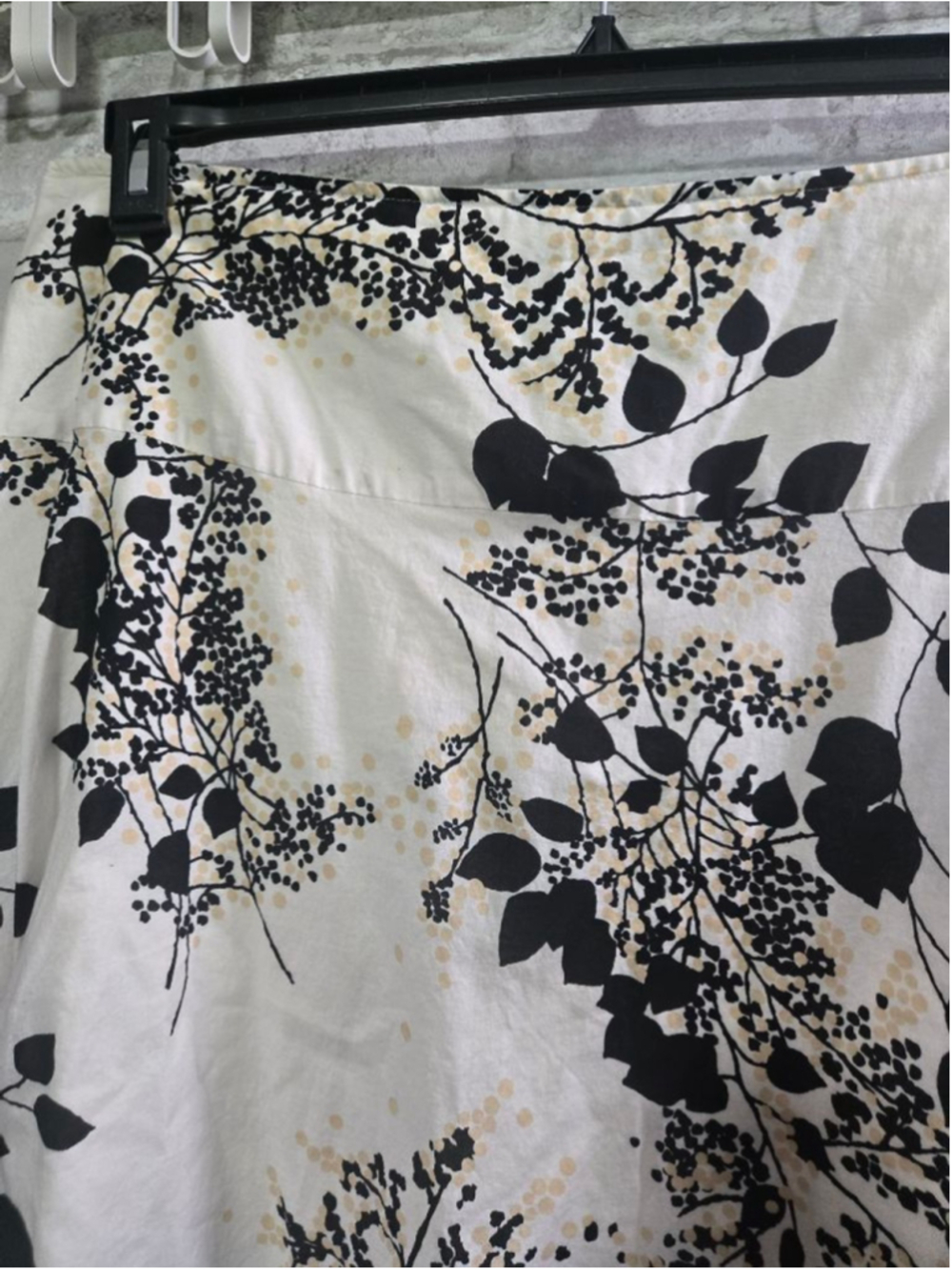 Apostrophe White Black Floral A-Line Skirt XL - Picture 4 of 8